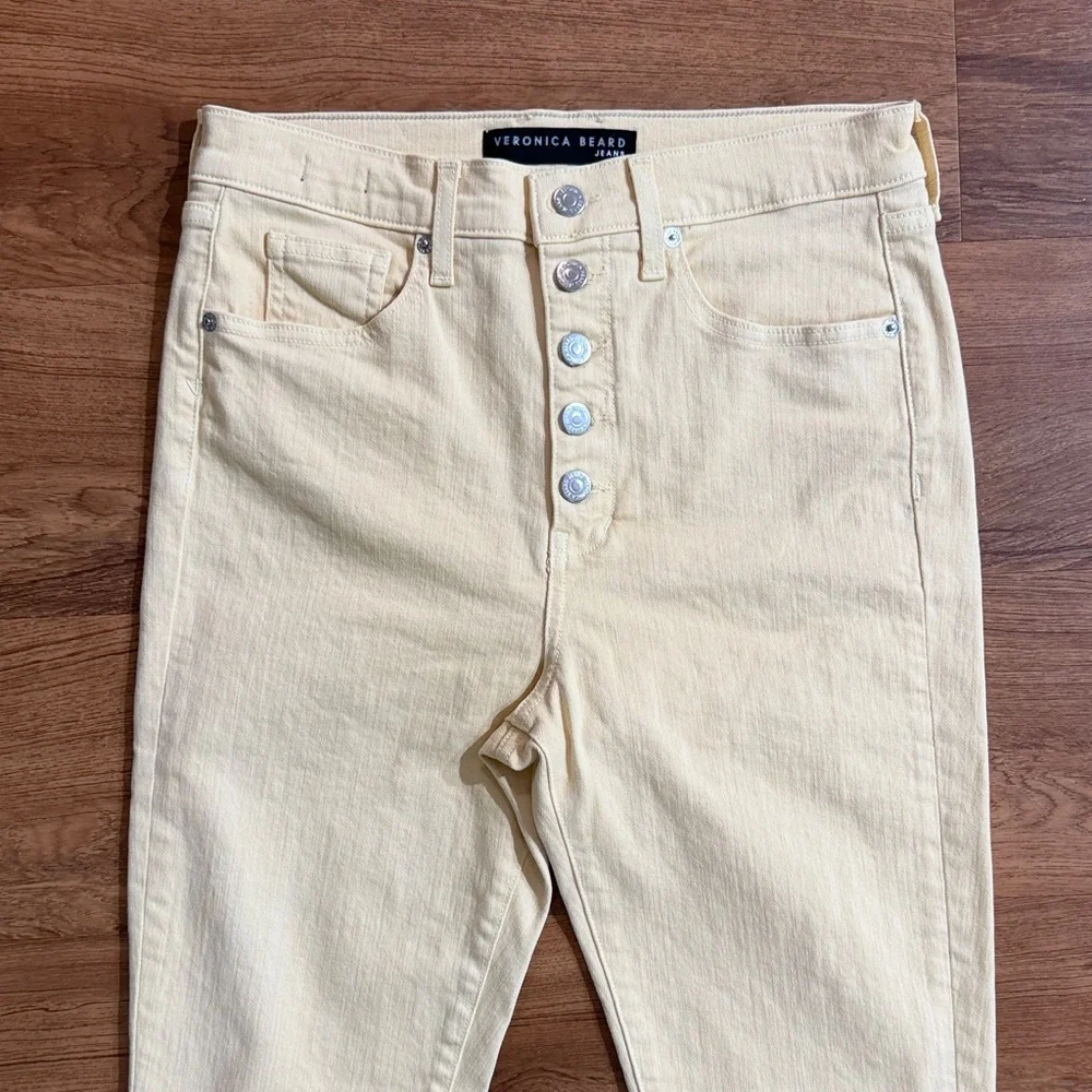 Veronica Beard Women 30/10 Maera High-Waisted Wash Mustard Yellow Skinny Jeans‎